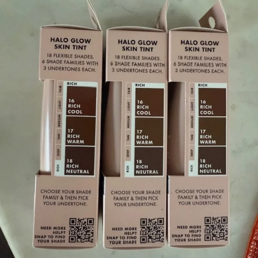 NEW ELF E.l.f. Halo Glow Skin Tint SPF 50, 16 Rich Cool NEW Exp 4/2027 QTY. 3